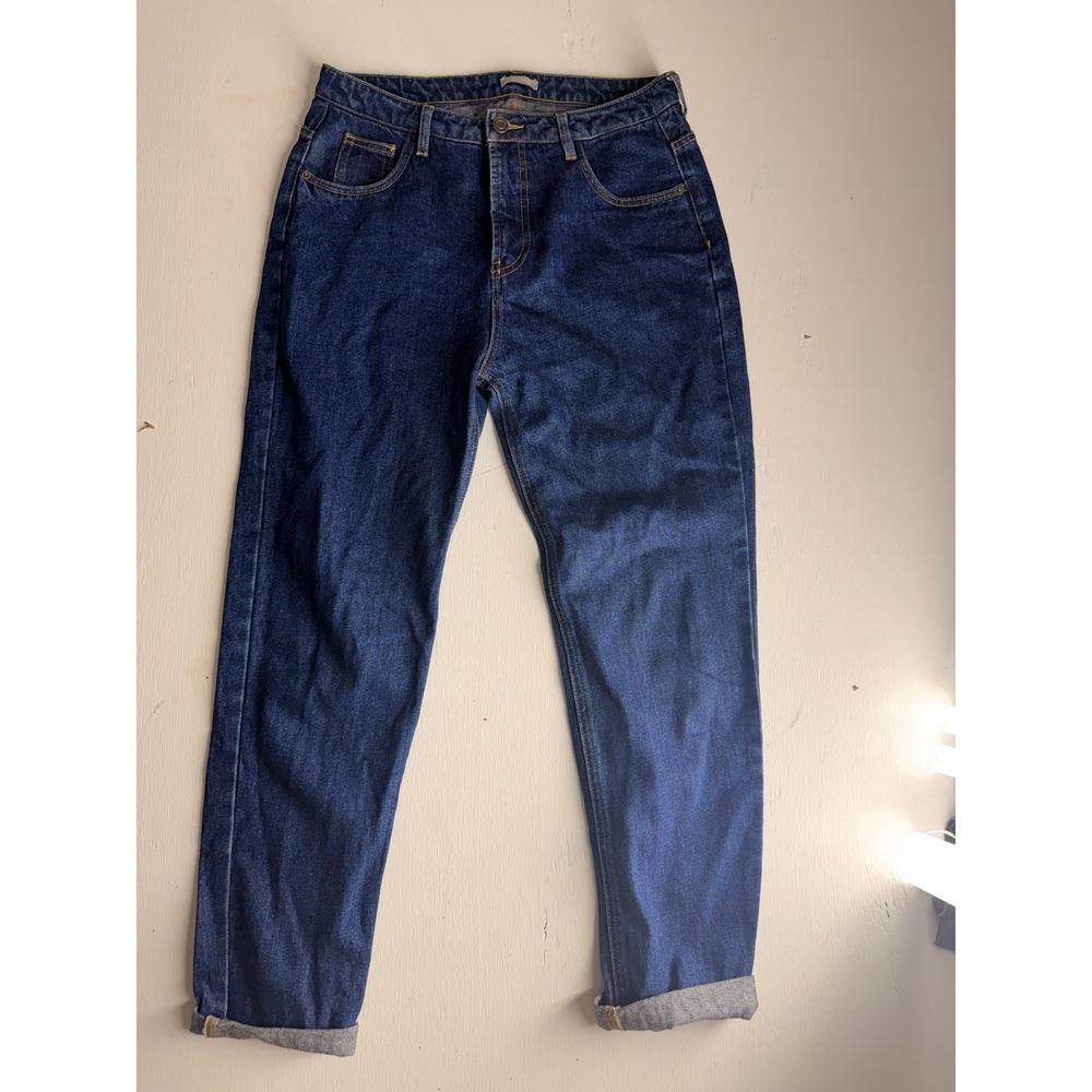 12STOREEZ Dark Wash High Waisted Straight Leg Cotton Denim Jeans Size M